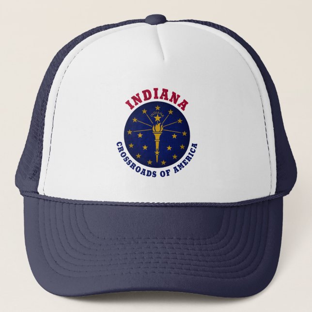 INDIANA CROSSROADS STATE FLAG TRUCKER HAT (Front)