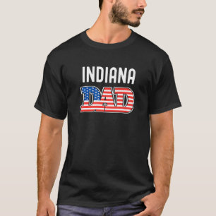 Indiana Dad USA States Mens Indiana State Flag T-Shirt