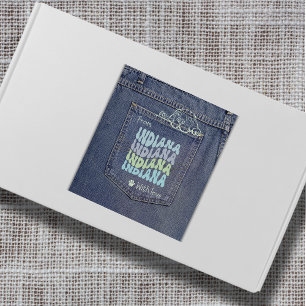 Indiana Dog in Jean Pocket Classic Square Sticker