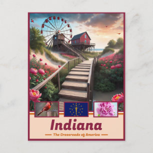 Indiana Dreamscape: Surreal State Masterpiece Postcard
