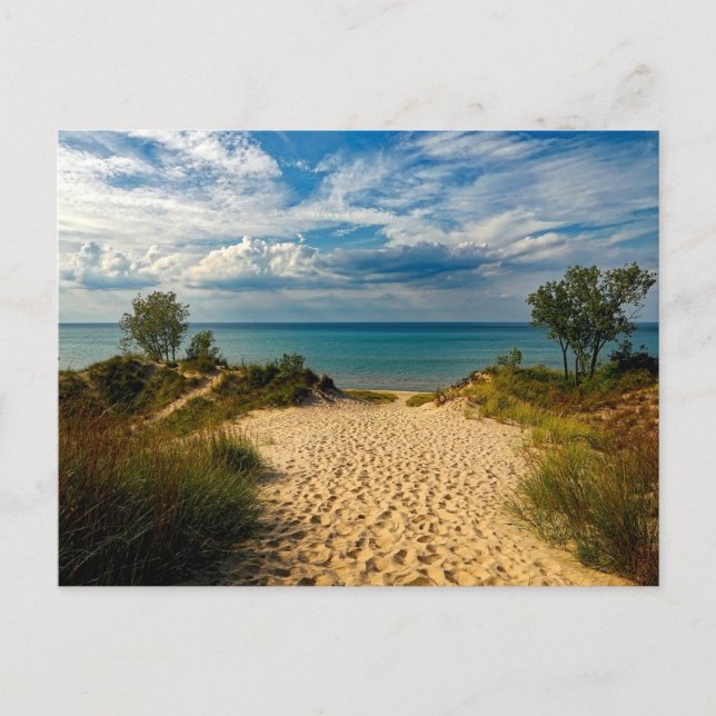 Indiana Dunes, Lake Michigan Postcard (Front)