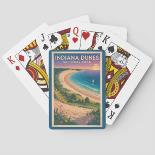 Indiana Dunes National Park Illustration Travel Playing Cards