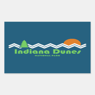 Indiana Dunes National Park Retro Rectangular Sticker