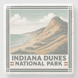 Indiana Dunes National Park Stone Coaster