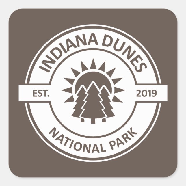 Indiana Dunes National Park Sun Trees Square Sticker (Front)