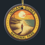 Indiana Dunes National Park Travel Art Vintage Ceramic Tree Decoration<br><div class="desc">Indiana Dunes vector artwork design. The park is a United States national park located in northwestern Indiana managed by the National Park Service.</div>