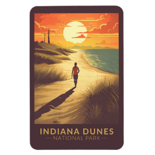 Indiana Dunes National Park Travel Art Vintage Magnet