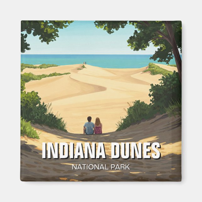 Indiana Dunes National Park Travel Couple Magnet (Front)