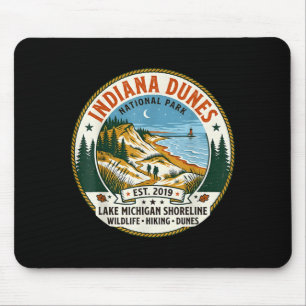 Indiana dunes national park vintage hiking mouse pad