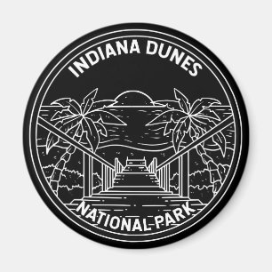 Indiana Dunes National Park Vintage Monoline Magnet