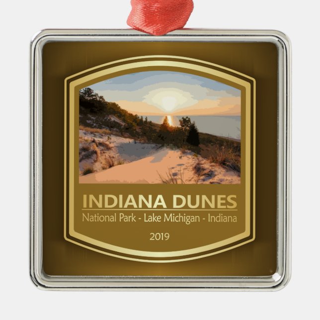 Indiana Dunes NP (PF1) Metal Tree Decoration (Front)