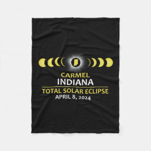 Indiana Eclipse 2024 Total Solar Eclipse Fleece Blanket