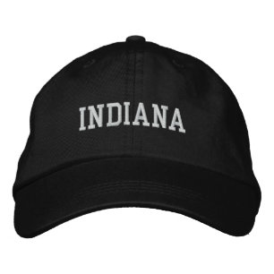 Indiana Embroidered Adjustable Cap Black