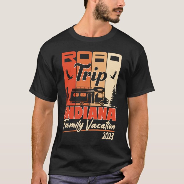 Indiana Family Vacation 2023 RV Road Trip Mountain T-Shirt (Front)