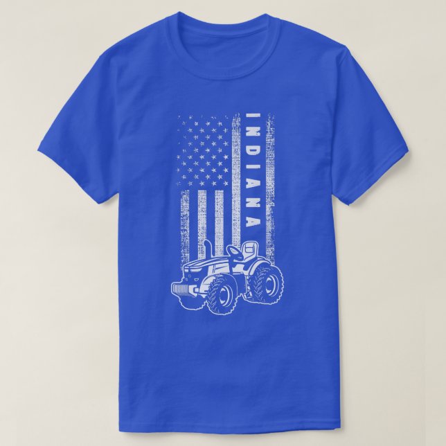Indiana Farmer Pride  Patriotic Indiana Farmer  T-Shirt (Design Front)