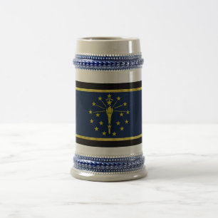 Indiana flag beer stein