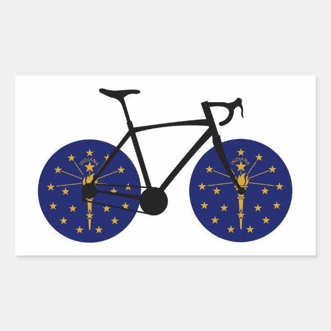 Indiana Flag Cycling Rectangular Sticker (Front)