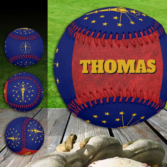 Indiana Flag, Indiana, Monogram / Baseball Balls (Creator Uploaded)