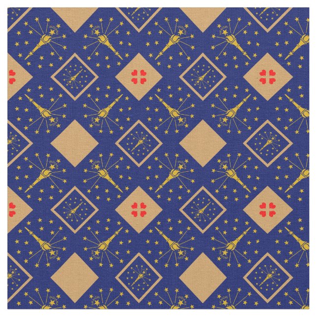 Indiana Flag & Indiana Trendy Fabric /fashion (Close Up)