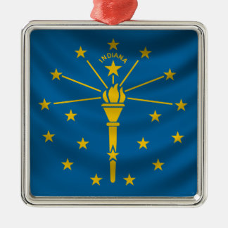 Indiana Flag Metal Tree Decoration