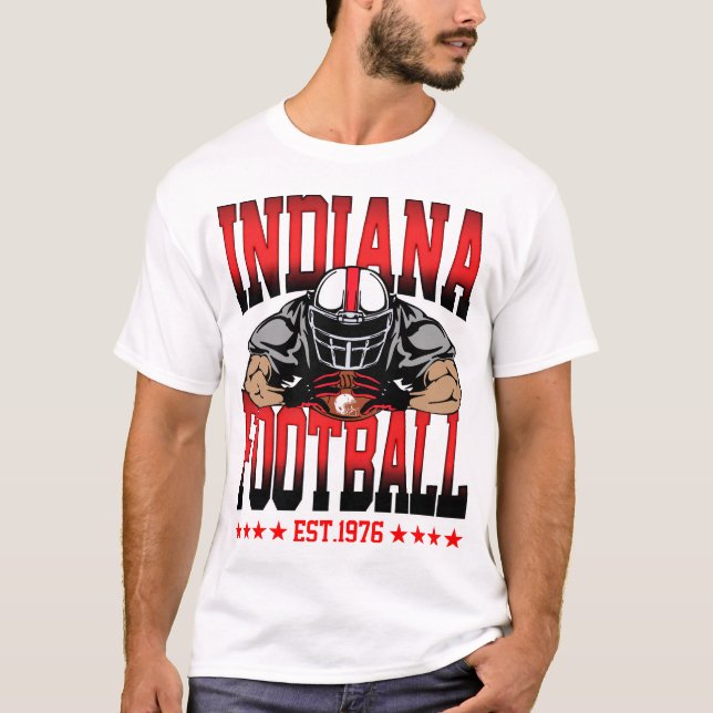 Indiana Football Player Graphic Sport T-Shirt (Front)