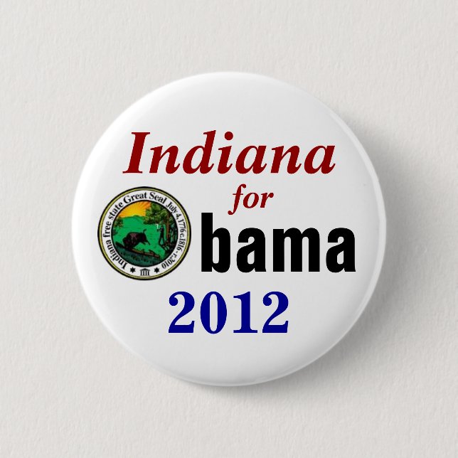 Indiana for Obama 2012 6 Cm Round Badge (Front)