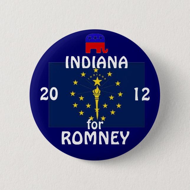 Indiana for Romney 2012 6 Cm Round Badge (Front)
