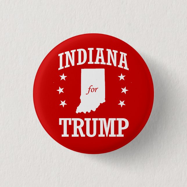 INDIANA FOR TRUMP 3 CM ROUND BADGE (Front)