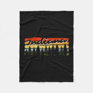Indiana Forest Sunset Trees Cabin Theme Souvenir Fleece Blanket