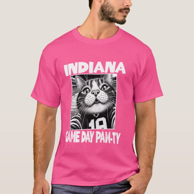Indiana Game Day Party Funny Home State Indiana T-Shirt (Front)