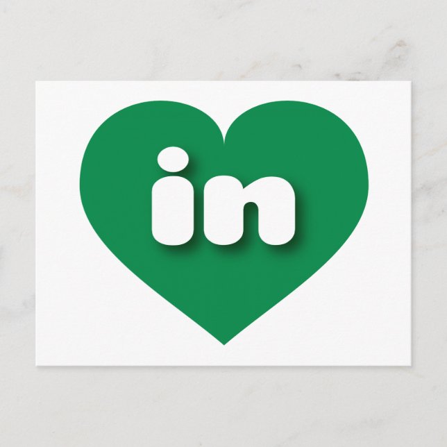 Indiana green heart - I love in Postcard (Front)