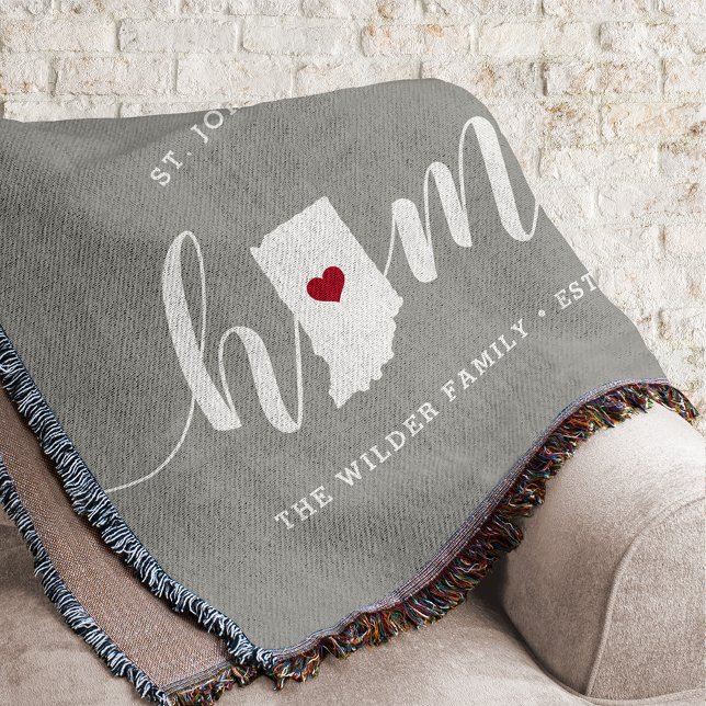 Indiana Home State Personalized Throw Blanket (Creator Uploaded)