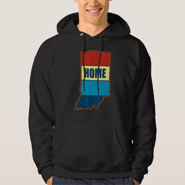 Indiana Home State Retro Bean Bag Skyline Hoodie (Front)