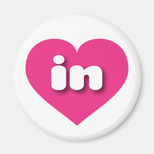 Indiana hot pink heart - I love in Magnet