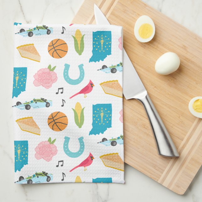 Indiana Icons Tea Towel (Quarter Fold)