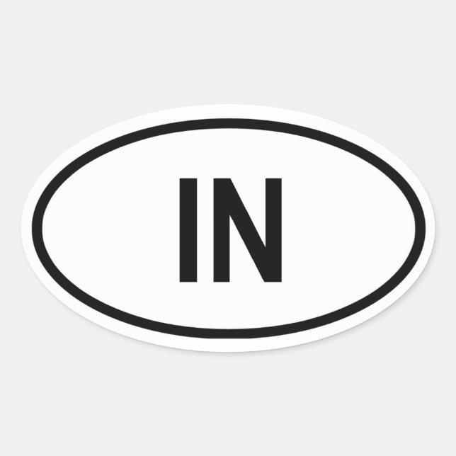 Indiana "IN" Oval Sticker (Front)