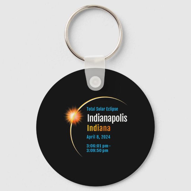 Indiana In Total Solar Eclipse 2024 1  Key Ring (Front)