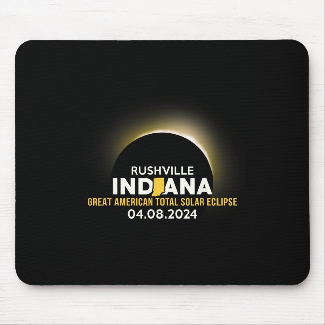Indiana In Total Solar Eclipse 2024  Mouse Pad (Front)