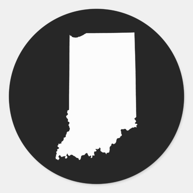 Indiana in White and Black Classic Round Sticker (Front)