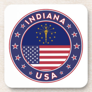 Indiana, Indiana t-shirt, Indiana sticker, Coaster