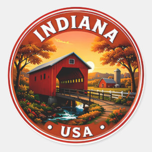 Indiana Indianapolis Monument Travel Destination Classic Round Sticker