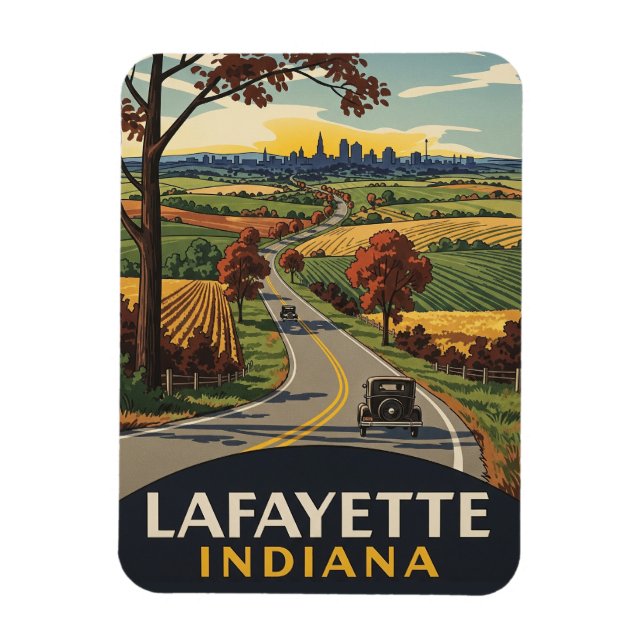 Indiana Lafayette Travel Magnet (Vertical)