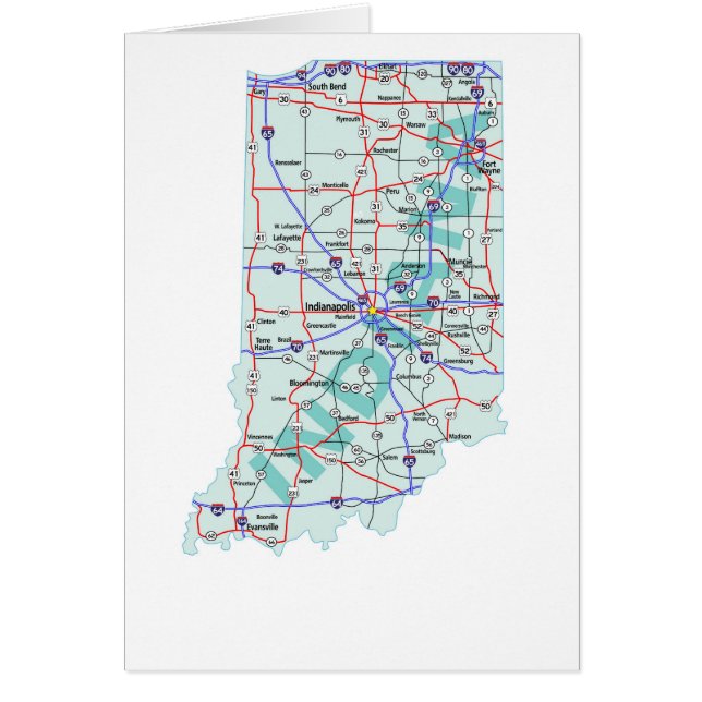 Indiana Map Blank Card (Front)
