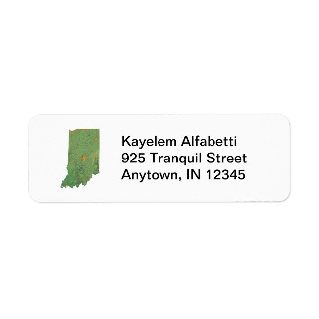 Indiana Map Return Address Label (Front)