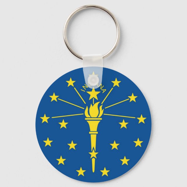 Indiana Official State Flag Key Ring (Front)