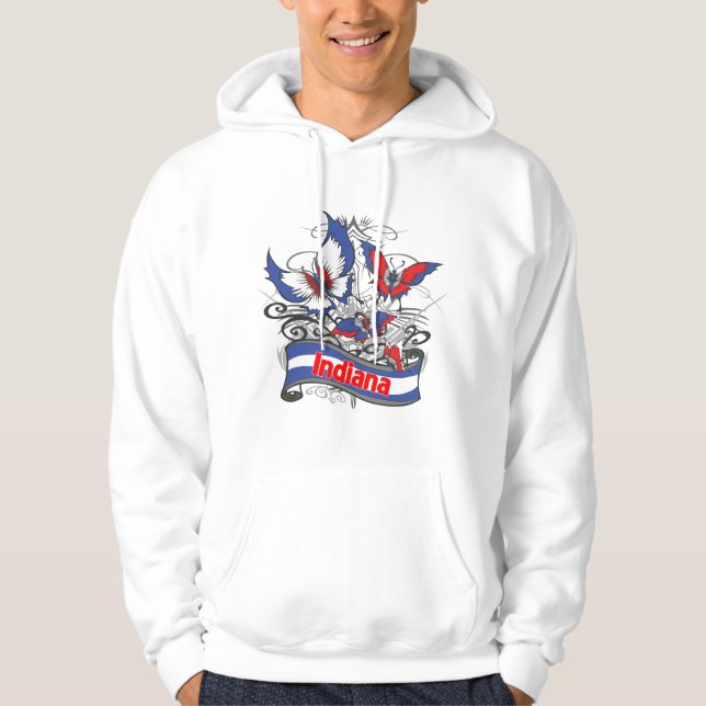 Indiana Patriotism Butterfly Hoodie (Front)