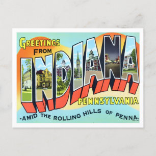 Indiana, Pennsylvania Vintage Big Letters Postcard