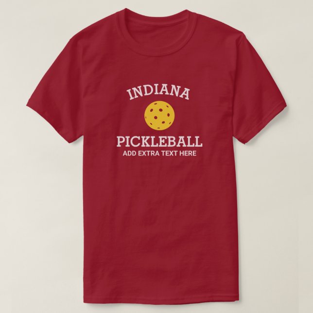 Indiana Pickleball Add Club Partner Name Custom T-Shirt (Design Front)