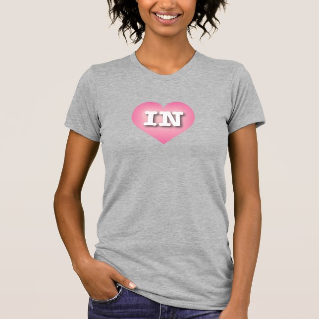 Indiana Pink Fade Heart - I love IN T-Shirt (Front)