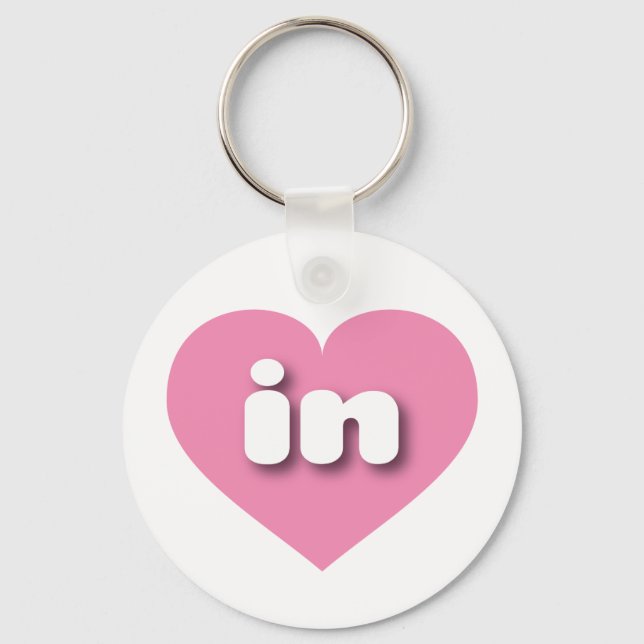 Indiana pink heart - in key ring (Front)